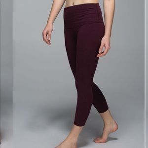 lululemon Maroon Wunder Under Crop Leggings